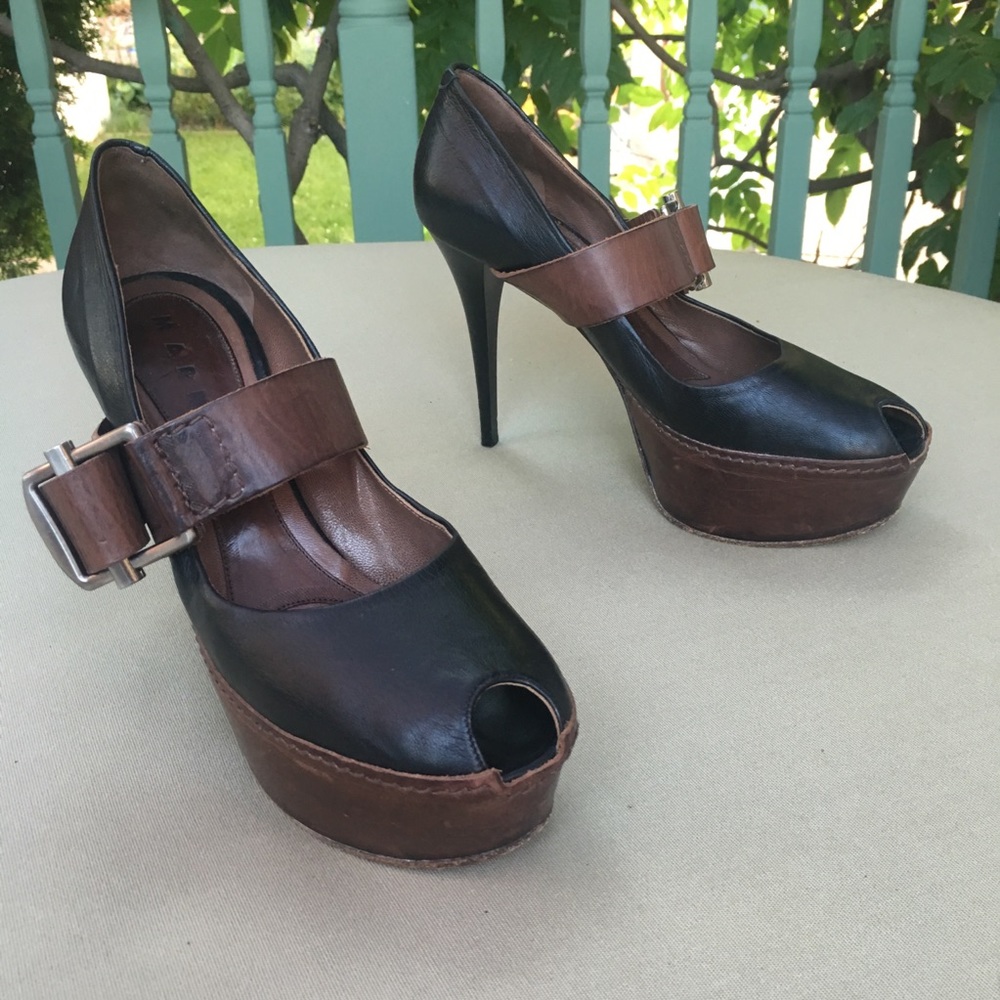 MARNI Platform Peep Toe Stiletto Heels